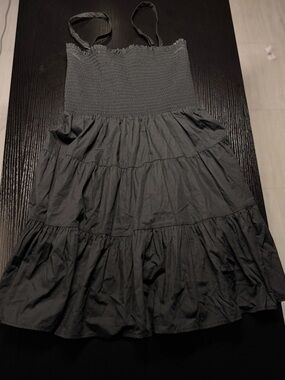 Steve Madden Black Smocked Strap Sundress